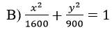 A semi-elliptical arc over a tunnel for a road through a mountain has a major axis of length 80 meters and a height of 30 meters at the center. What is the equation of the semi-elliptical arc over the tunnel, if the center is considered as the origin?