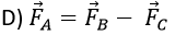 Abrehet (A), Bekele(B) and Chaltu(C) are pulling a box horizontally with forces , respectively as shown below, which statement is correct if the box is in equilibrium