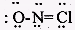 Which of the following is the most reasonable valence- bond structure of the nirocyl chloride (NOCl)?