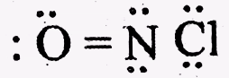 Which of the following is the most reasonable valence- bond structure of the nirocyl chloride (NOCl)?
