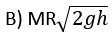 A hoop of mass M and radius R is at rest at the top of an incline plane of height h. the hoop rolls down the plane without slipping. When the hoop reaches bottom, its angular momentum about its center of mass is: