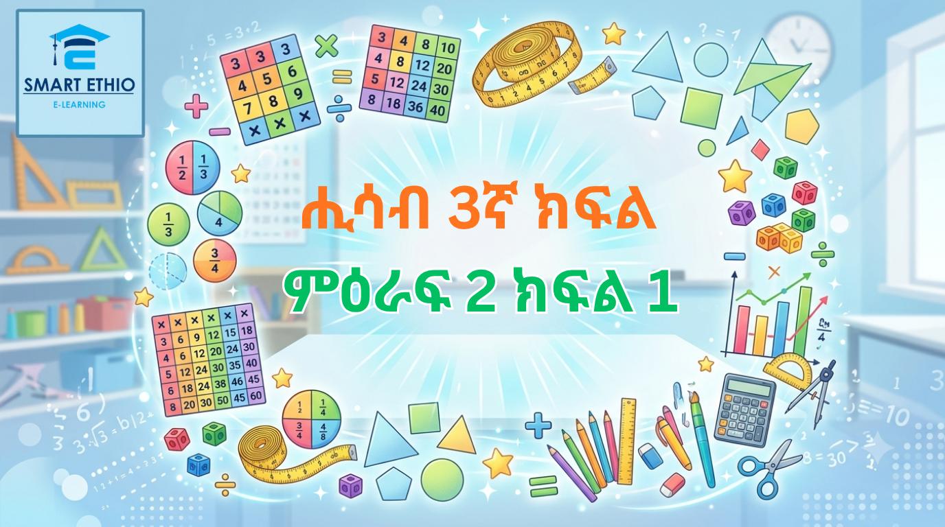 Read more about the article ሒሳብ 3ኛ ክፍል ምዕራፍ 2 ክፍል 1